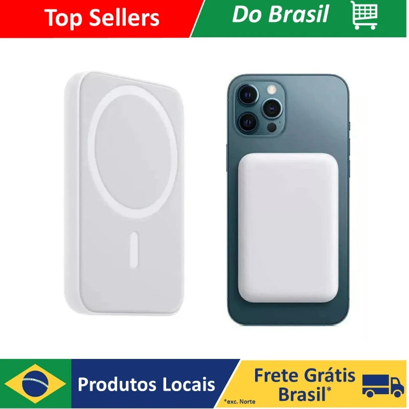 Carregador Portátil Por Indução Para IPhone IOS e Android - Entrada