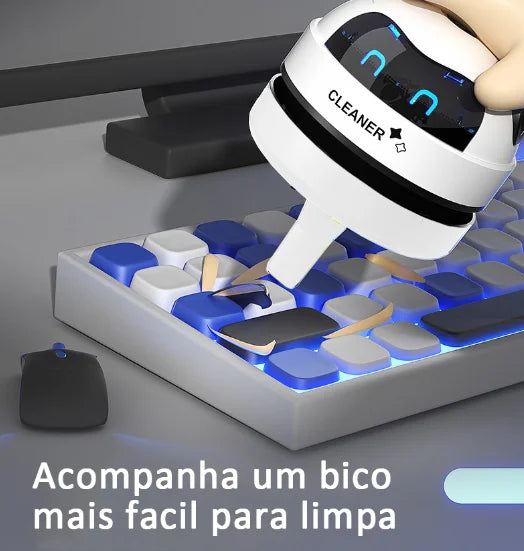 Mini Aspirador de Mesa para Teclado - Limpeza de Pó e Migalhas, Prático e Efic