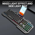 RGB LED RetroAluminum PC Teclado, Gamer Com Fio, Teclado semi-mecânico