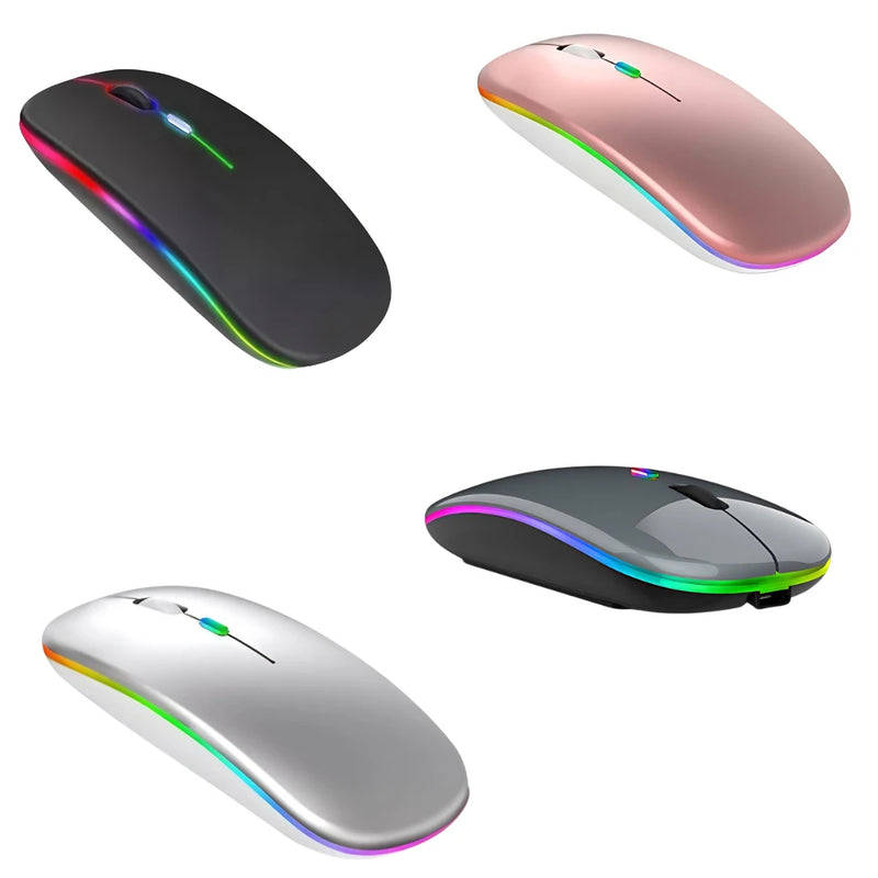 Mouses Sem Fio Recarregável Led Rgb 2.4 Ghz Sem Fio.