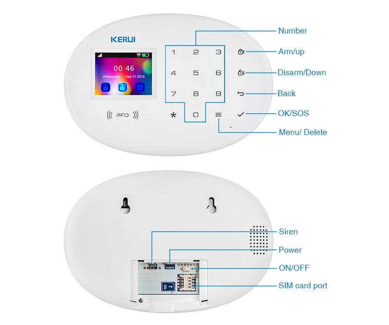 KERUI-Smart Home Security Alarm System, Wi-Fi, GSM, Sem Fio, Sensor de Movimento