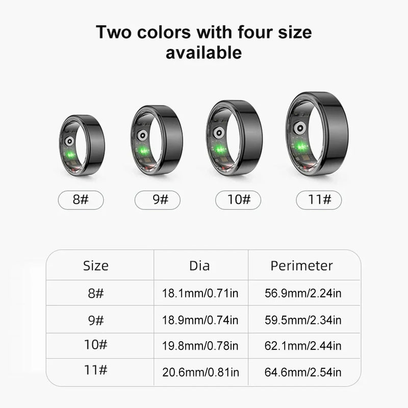 Anel inteligente bluetooth monitoramento de saúde oxigênio no sangue so