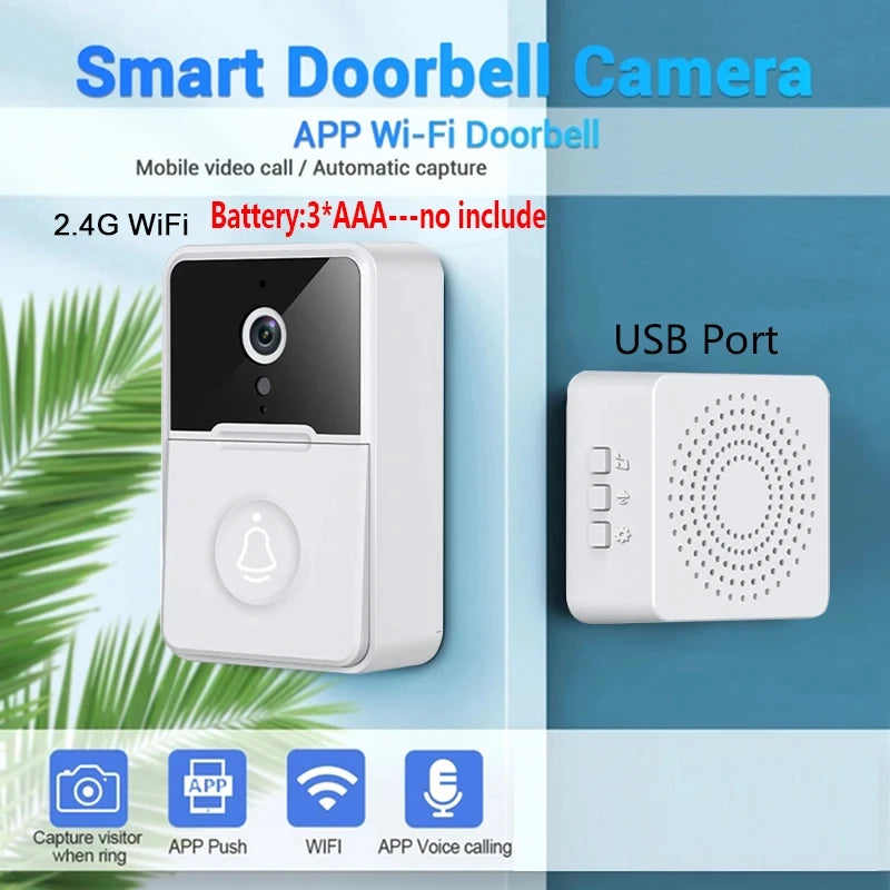 Wireless WiFi impermeável vídeo campainha, câmera inteligente segurança exte