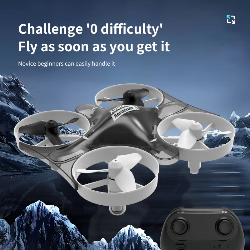 Novo x20 mini drone rotativo luz colorida quadcopter drone rc aeronaves avião b