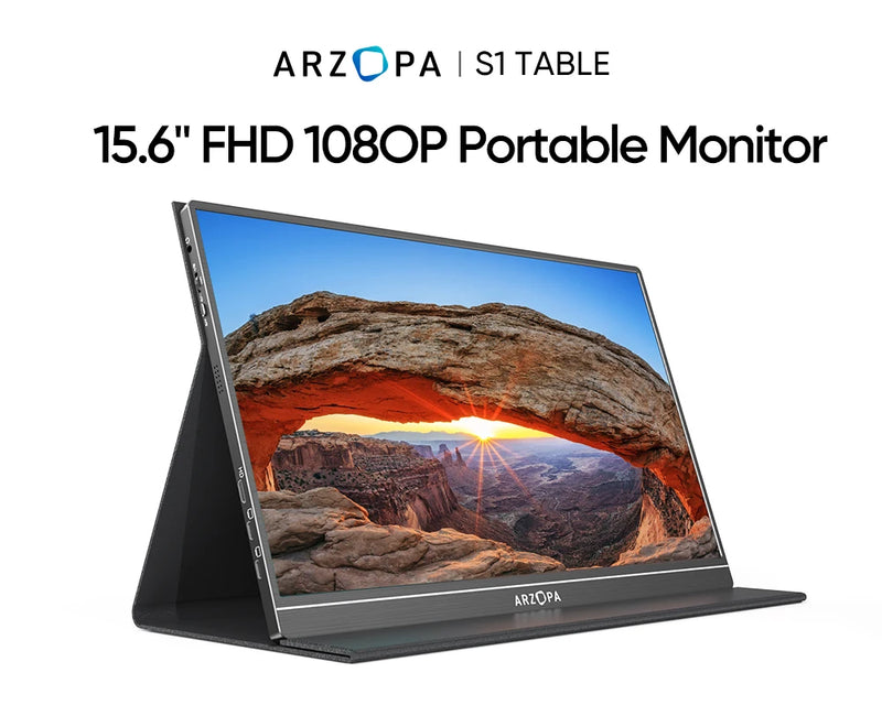 [produto no brasil]ARZOPA Monitor portátil de 15,6 polegadas 1080P FHD, tela IP