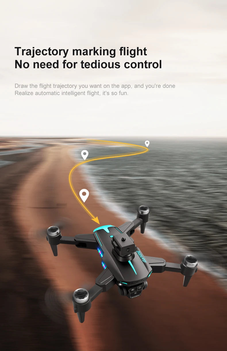 Novo drone ky605s com tela 8k profissional três câmeras localização de fluxo