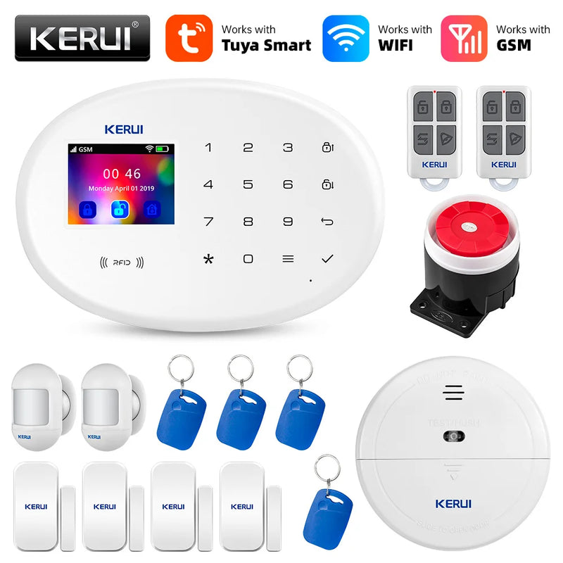 KERUI-Smart Home Security Alarm System, Wi-Fi, GSM, Sem Fio, Sensor de Movimento