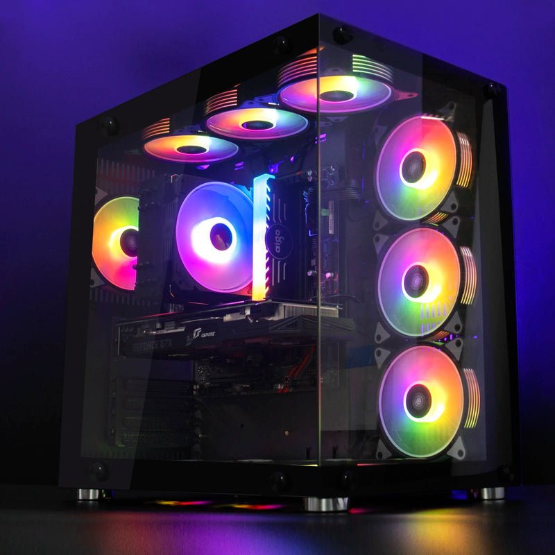 Aigo ar12 120mm pc gamer computador caso ventilador rgb 12v dissipador de calor