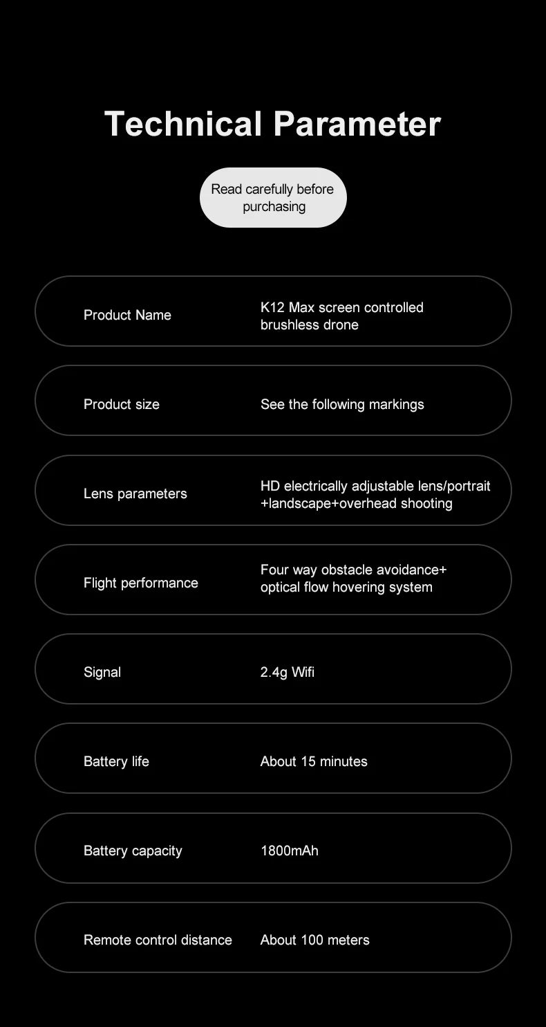 Novo k12max uav com controle de tela 5g 8k hd câmera sem escova drone fluxo óp