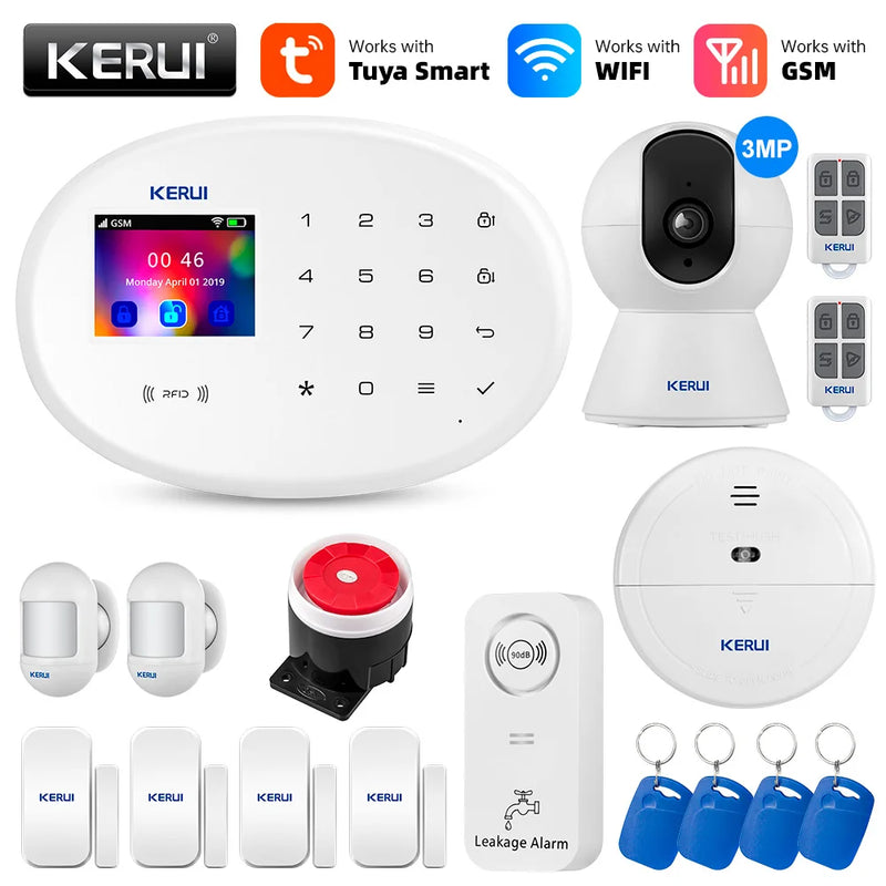 KERUI-Smart Home Security Alarm System, Wi-Fi, GSM, Sem Fio, Sensor de Movimento