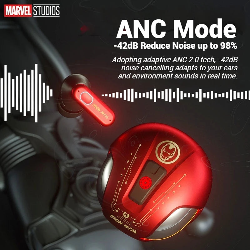 Disney marvel jm01 anc bluetooth 5.4 fones de ouvido com cancelamento de ruído