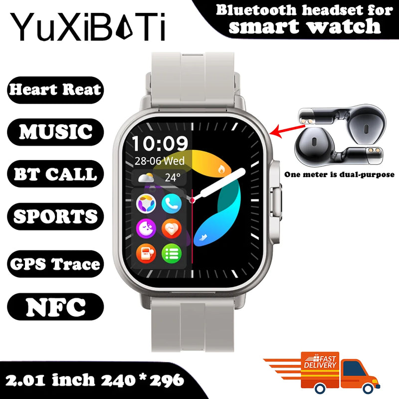 Relógio inteligente 2 em 1 com fone de ouvido smartwatch bluetooth chamada