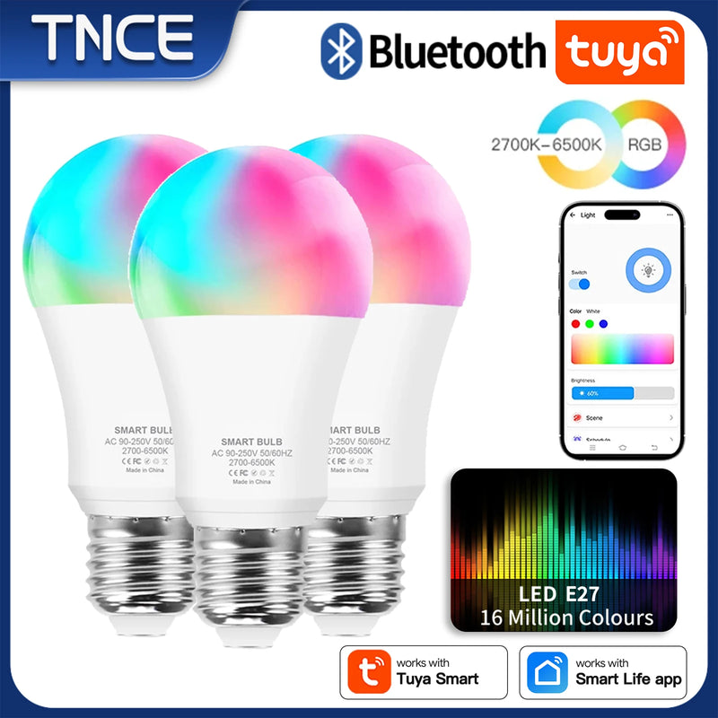 TNCE Tuya E27 Bluetooth 10/15W, lâmpada LED 2700-6500k lâmpada regulável, luz