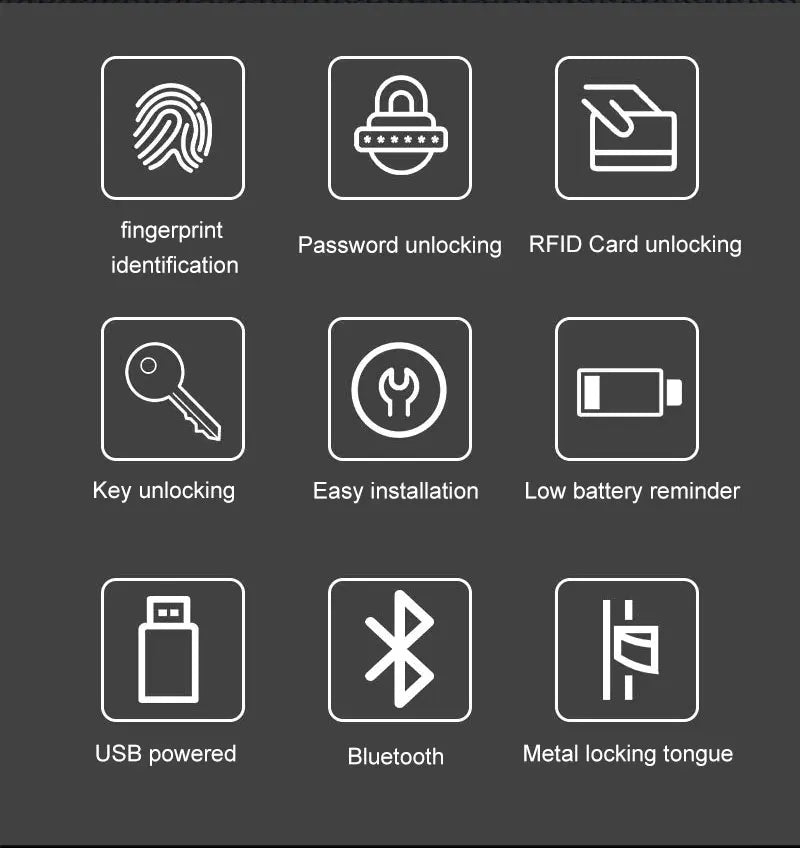 Bluetooth Bloqueio De Porta De Vidro Eletrônico, Reconhecimento De Impressões