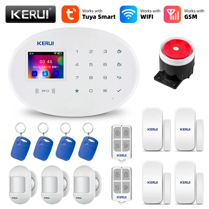 KERUI-Smart Home Security Alarm System, Wi-Fi, GSM, Sem Fio, Sensor de Movimento