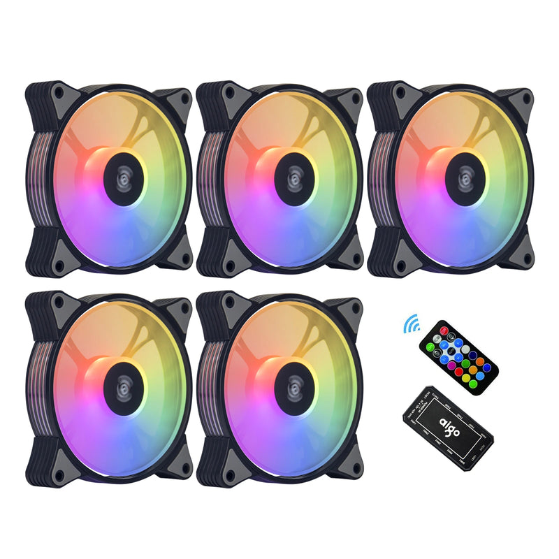 Aigo ar12 120mm pc gamer computador caso ventilador rgb 12v dissipador de calor