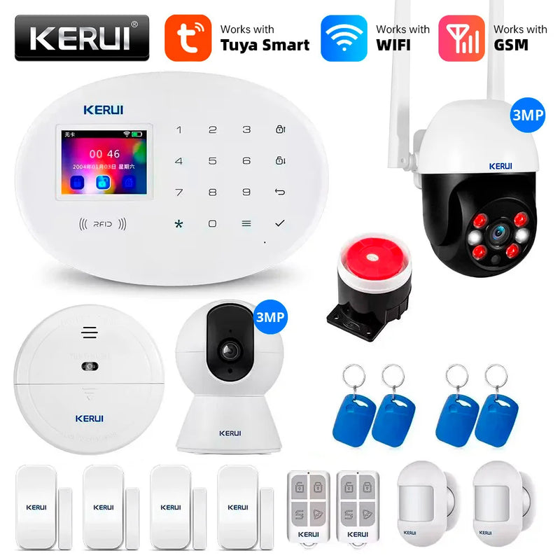 KERUI-Smart Home Security Alarm System, Wi-Fi, GSM, Sem Fio, Sensor de Movimento