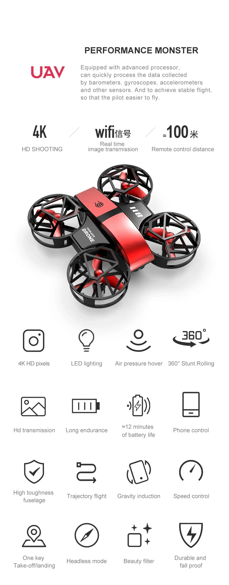 Xiaomi mini drone 4k hd com câmera grande angular 1080p wifi rc drone altura ma