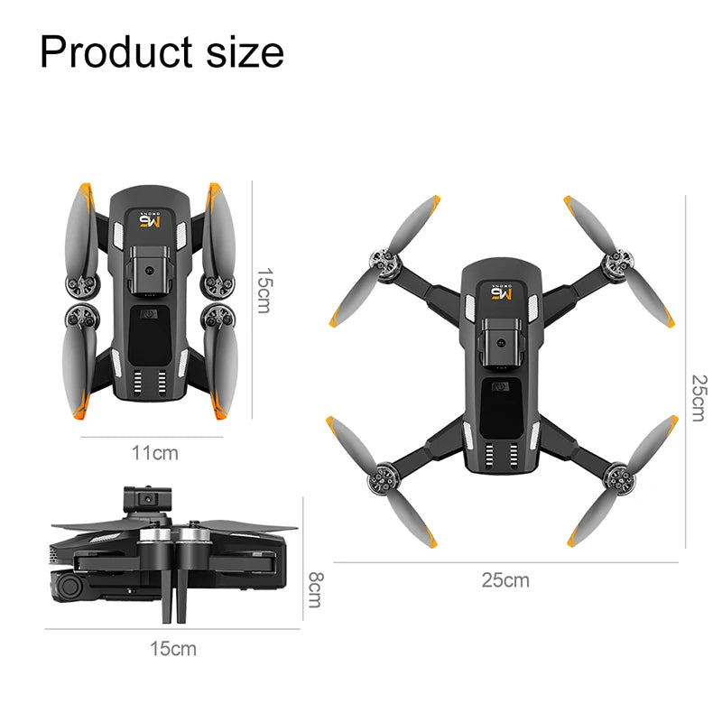 m6 drone 8k hd câmera dupla 5g wifi fpv motor sem escova evitar obstácu