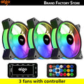 Aigo ar12 120mm pc gamer computador caso ventilador rgb 12v dissipador de calor