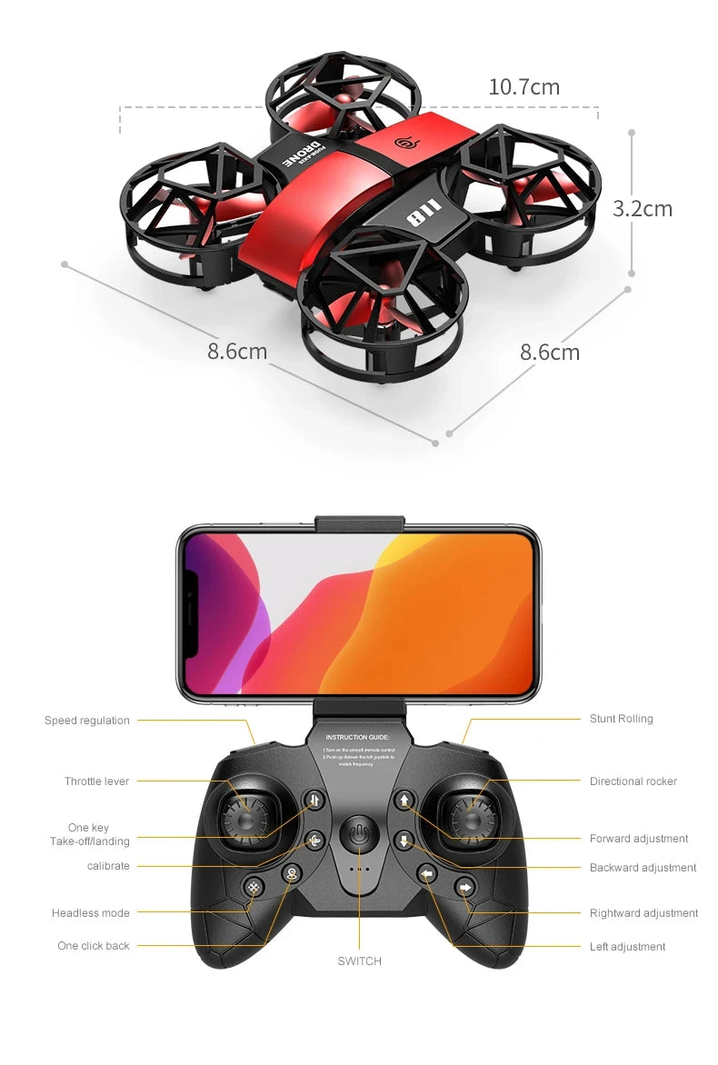 Xiaomi mini drone 4k hd com câmera grande angular 1080p wifi rc drone altura ma