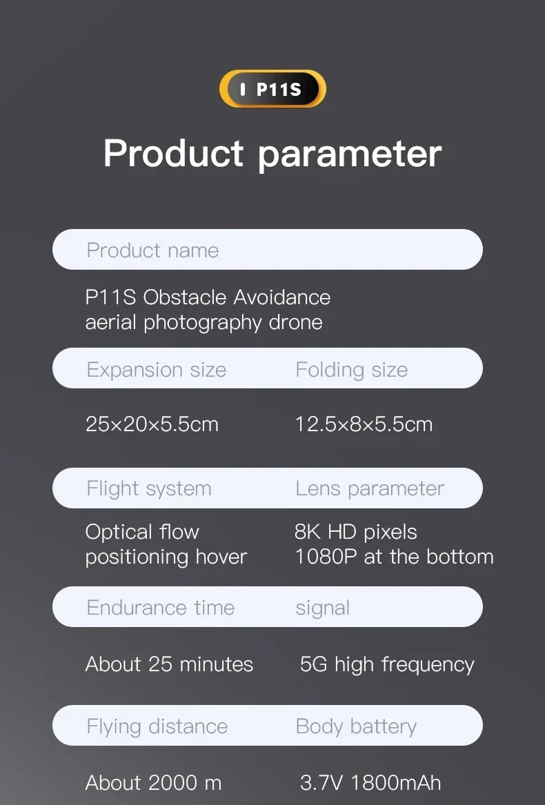 Xiaomi-P11 Max Drone profissional, HD, 8K, 5G, GPS, fotografia aérea, câmera d