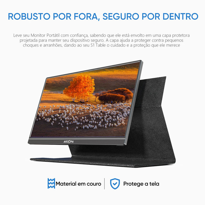 [produto no brasil]ARZOPA Monitor portátil de 15,6 polegadas 1080P FHD, tela IP