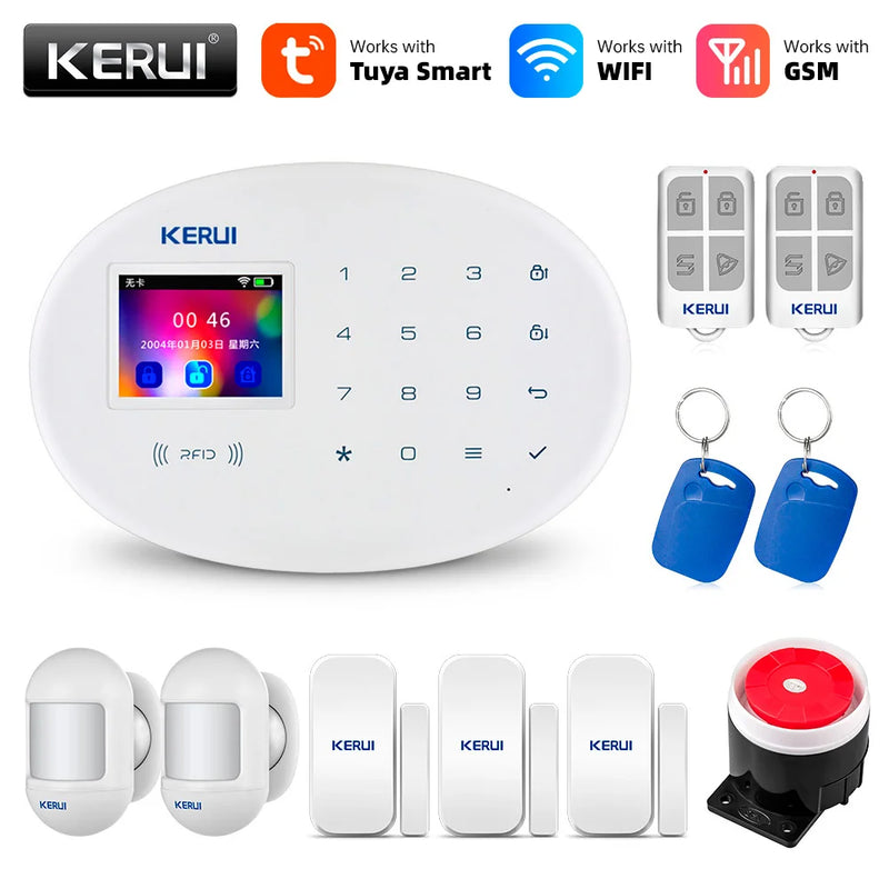 KERUI-Smart Home Security Alarm System, Wi-Fi, GSM, Sem Fio, Sensor de Movimento