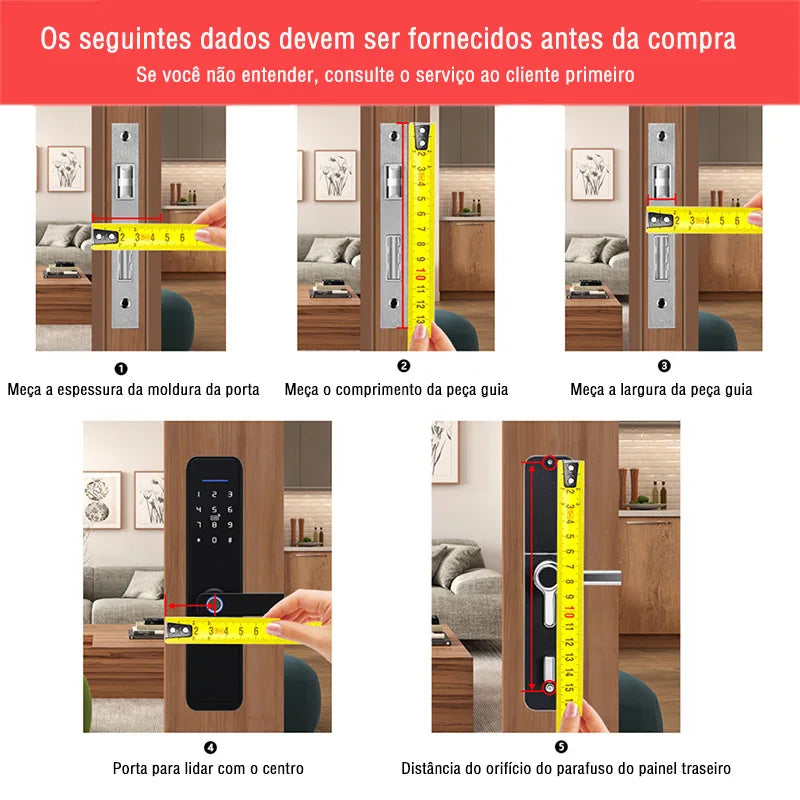 XSDTS Tuya WiFi Câmara Fechadura Eletrônica Inteligente, Impressão biométric