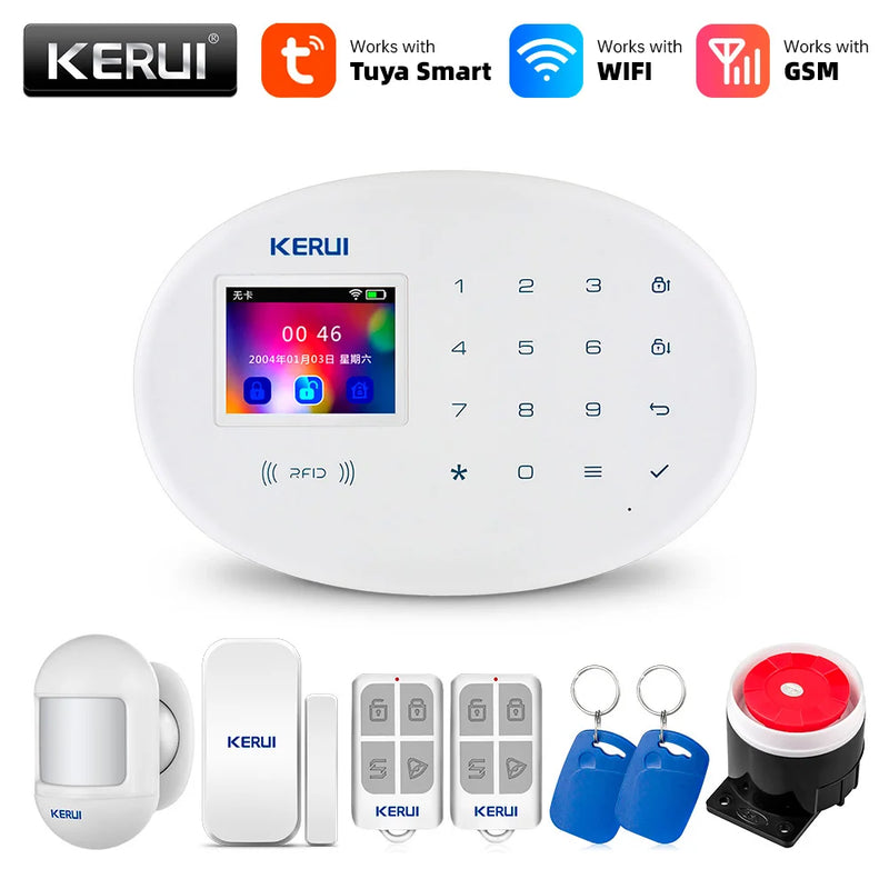 KERUI-Smart Home Security Alarm System, Wi-Fi, GSM, Sem Fio, Sensor de Movimento