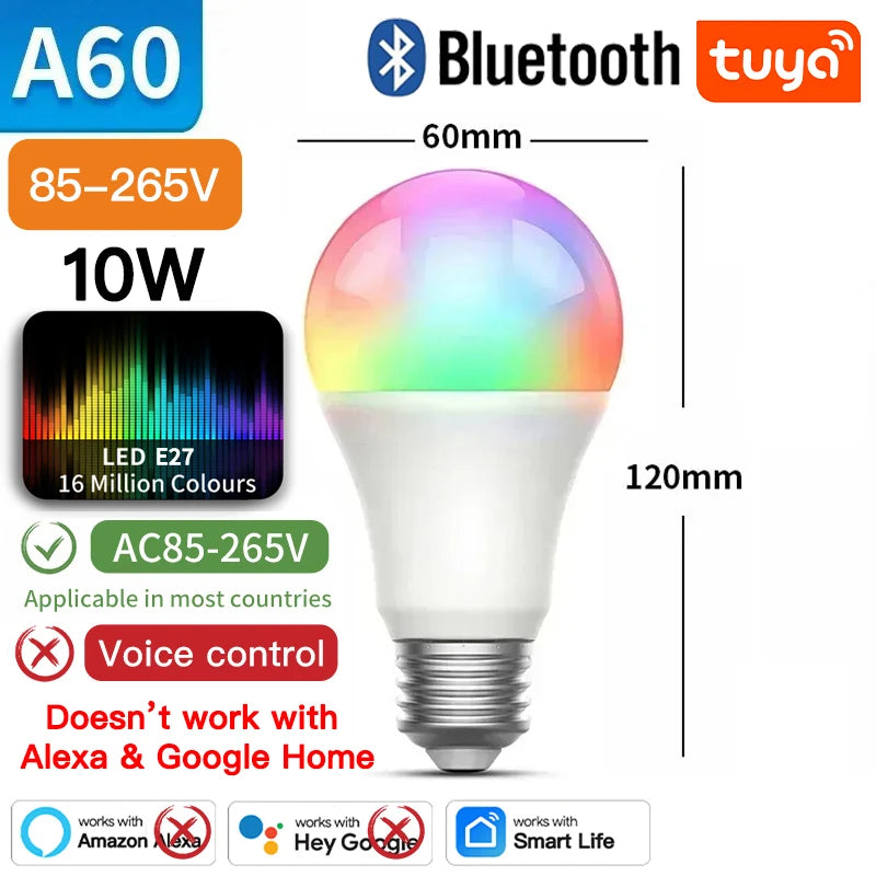 TNCE Tuya E27 Bluetooth 10/15W, lâmpada LED 2700-6500k lâmpada regulável, luz